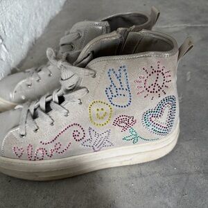 Kids High-Top Sneakers with Colorful Embellishments